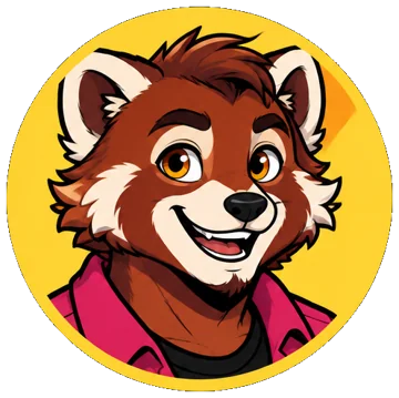 Scout, FoodChaser’s red panda guide, smiling