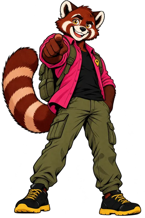 Scout points at you with a grin